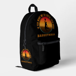 Lustige Basketball-Sprüche Vintage-Silhouette Spie Bedruckter Rucksack
