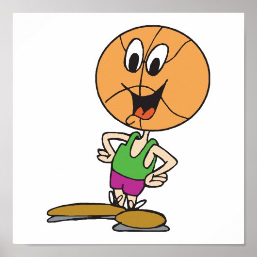 lustige Basketballfigur Poster (Vorne)