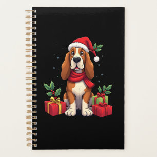 Lustige Basset Hound-Hunde-Weihnachts-Outfits Sant Planer