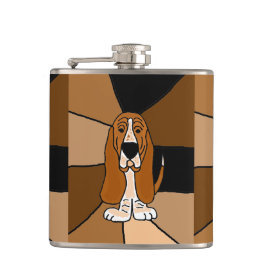 Lustige Basset Hound-Hundekunst Flachmann