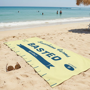 Lustige BASTED Butter Stange Personalisiert Gelb  Strandtuch
