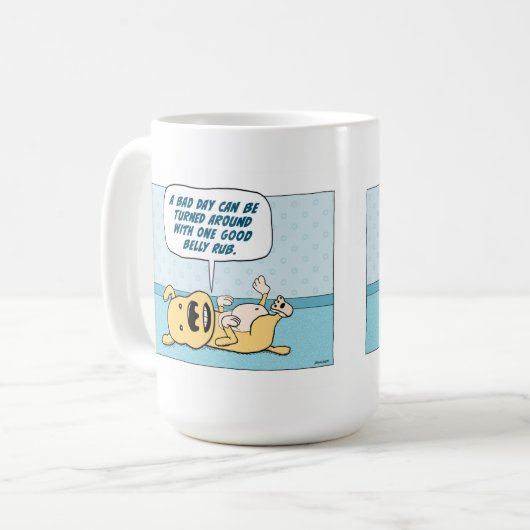 Lustige Bauch-Unebenheits-Hundekaffee-Tasse Kaffeetasse (Vorderseite Links)