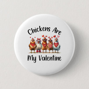 Lustige Bauern - Männer Frauen Huhn ist mein Valen Button