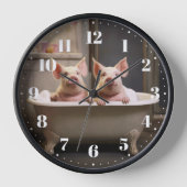 Lustige Bauernhof Schwein Tier Wanduhr (Vorderseite)