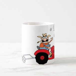 Lustige Bauernhof-Traktor-Cartoon Kaffeetasse