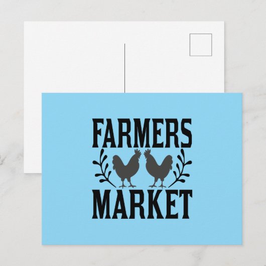 Lustige Bauernmarkt-Wortkunst Postkarte (Vorne/Hinten)