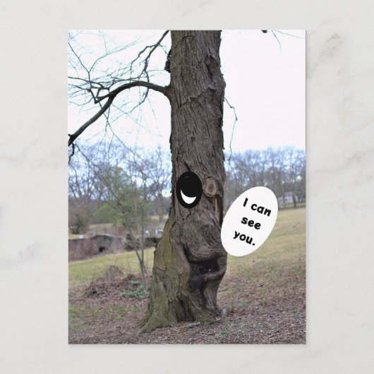 Lustige Baum Foto Postkarte (Vorderseite)
