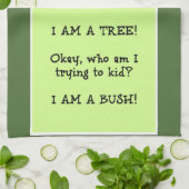 Lustige Baum-Pose-Frau Geschirrtuch (Gefaltet)