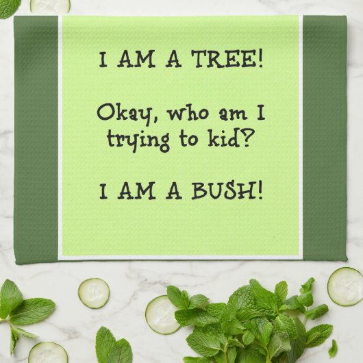 Lustige Baum-Pose-Frau Geschirrtuch (Gefaltet)