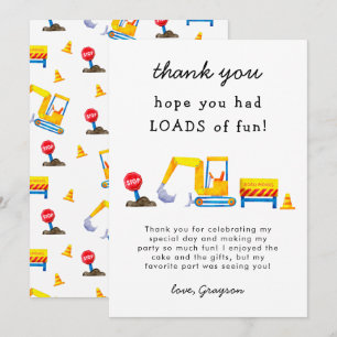 Lustige Baustellen-Geburtstagsfeier Dankeskarte