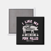 Lustige BBQ-Grill-Zitat-Schwein-Pulled Pork  Magnet (Vorderseite/Rückseite)