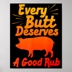 Lustige BBQ-Kunst für Männer Frauen, die Fleisch g Poster
