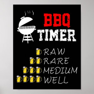 Lustige Bbq-Kunst für Männer Frauen Grillen von Fl Poster