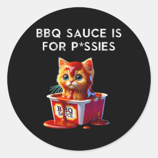Lustige Bbq-Sauce-Katzen-Humor-Katzenliebhaber-Ges Runder Aufkleber
