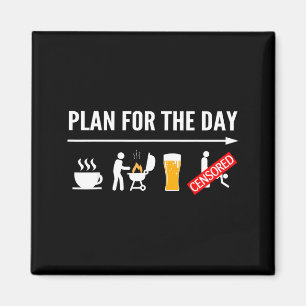 Lustige BBQ-Shirts für Männer Kaffee Grillen Bier Magnet