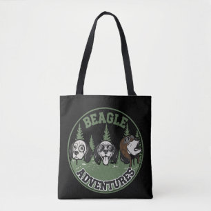 Lustige Beagle-Abenteuer-Trio Retro-Cartoon-Hund Tasche