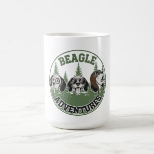 Lustige Beagle-Abenteuer-Trio Retro-Cartoon-Hund Verwandlungstasse