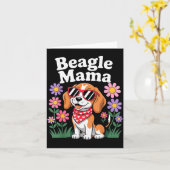 Lustige Beagle-Kunst für Frauen Mädchen Mutter Bea Karte (Gelbe Blume)