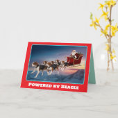 Lustige Beagle-Weihnachtsfeiertage Karte (Gelbe Blume)