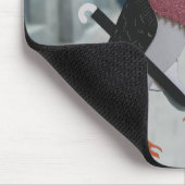 Lustige, bearbeitbare Taube in der Stadt Mousepad (Ecke)