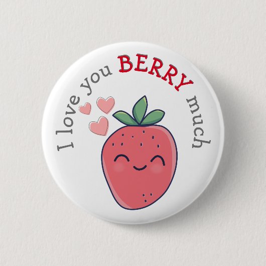Lustige Beere ich liebe dich Button (Vorderseite)