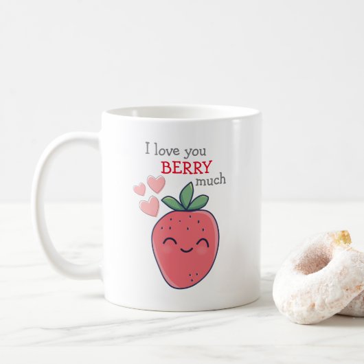 Lustige Beere ich liebe dich Kaffeetasse (Mit Donut)