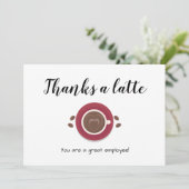 lustige Begeisterung der Mitarbeiter Dankeskarte (Stehend Vorderseite)