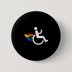 Lustige Behinderung Behinderte Lesbische Amputiert Button