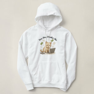 Lustige Beige-Minimal-Stress-Katze-Steuertag Hoodie