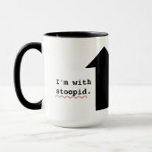 Lustige Beleidigungen Im mit dummem Bann-Karo Tasse (Links)