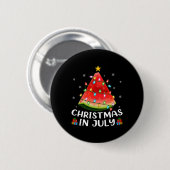 Lustige Beleuchtung Wassermelone Weihnachtsbaum So Button (Vorne & Hinten)