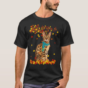 Lustige Bengal-Erntedankfest Herbst Katzenliebhabe T-Shirt