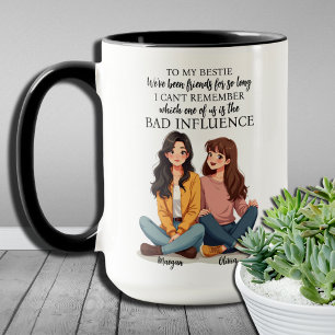 Lustige benutzerdefinierte beste Freundin Tasse
