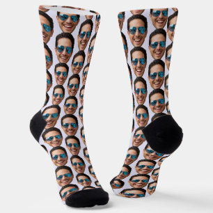 Lustige benutzerdefinierte Gesichtsfoto-Crew Socken