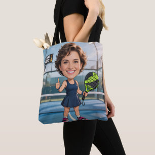 Lustige benutzerdefinierte Kopf Blau-Court-Karrika Tasche