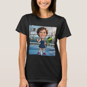 Lustige benutzerdefinierte Kopf schwarze Karikatur T-Shirt