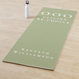 Lustige benutzerdefinierte sagegrün-weiße OOO-Mini Yogamatte