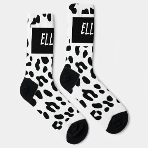 Lustige benutzerdefinierte Schneeleoparden-Druckmu Socken