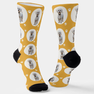 Lustige benutzerdefinierte Tier-Foto Senfgold Süße Socken