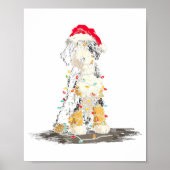 Lustige Bernedoodle Weihnachtsgrafiken Hundelichte Poster (Vorne)