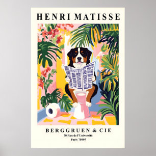 Lustige Berner Sennenhund Kunst - Matisse Stil Poster