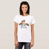 Lustige beschäftigte Kellnerin überarbeiteter Serv T-Shirt (Vorne ganz)