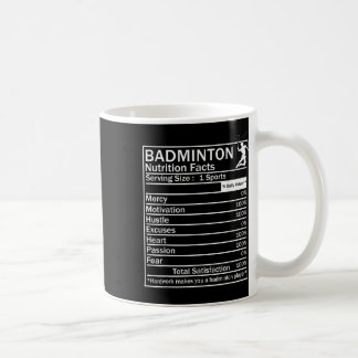 Lustige Beschriftung der Badminton-Zutaten  Kaffeetasse