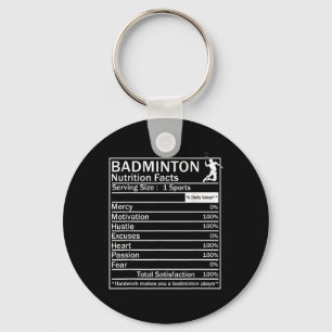 Lustige Beschriftung der Badminton-Zutaten Schlüsselanhänger
