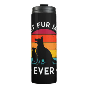 Lustige beste Fell-Mutter jemals Vintage Retro Hun Thermosbecher