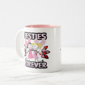 Lustige BESTE FREUNDIN beste Freunde für immer Zweifarbige Tasse (Vorderseite Links)