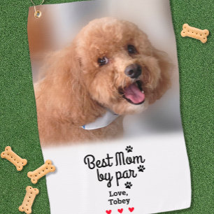 Lustige beste Hundemutter von Par Foto Name Pfoten Golfhandtuch