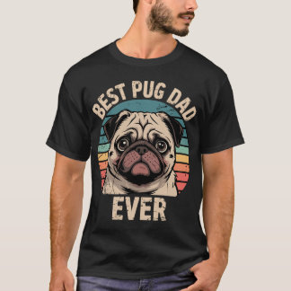 Lustige beste Pug-Vater jemals Kunst für Pug-Hund  T-Shirt