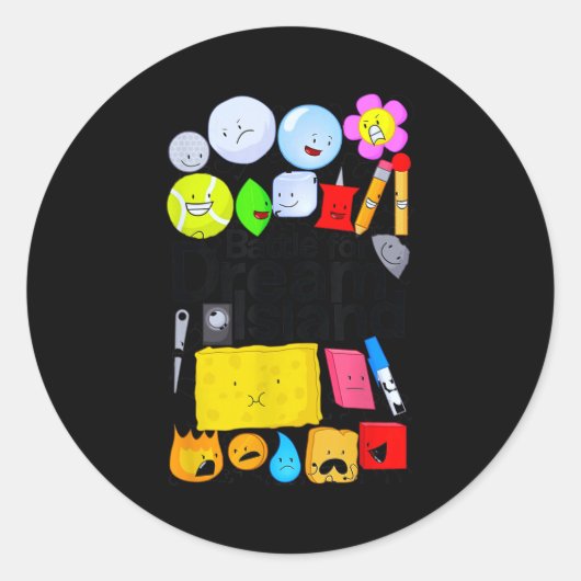 Lustige Bfdi-Schlacht-Für-Traum-Insel-Kinder-Grafi Runder Aufkleber (Vorderseite)