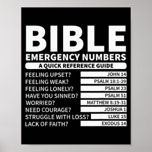 Lustige Bibel-Notrufnummern Christlich  Poster